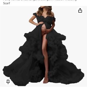 Black maternity gown